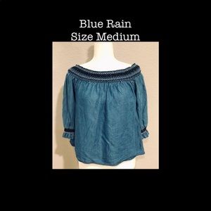 Blue Rain • Smocked Top • Medium